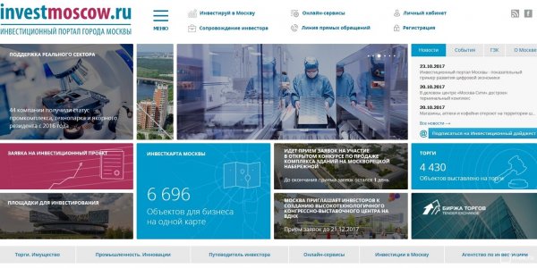 Шестикратный рост за четыре года продемонстрировала посещаемость Инвестиционного портала Москвы